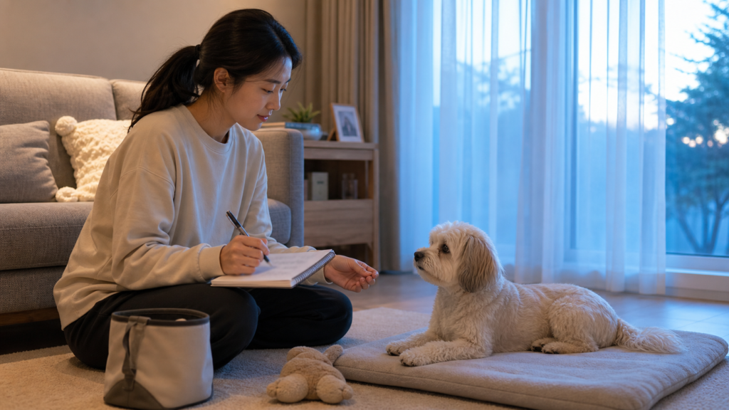 강아지 새벽 짖음 체크리스트, 원인 기록 기준으로 보는 핵심 포인트